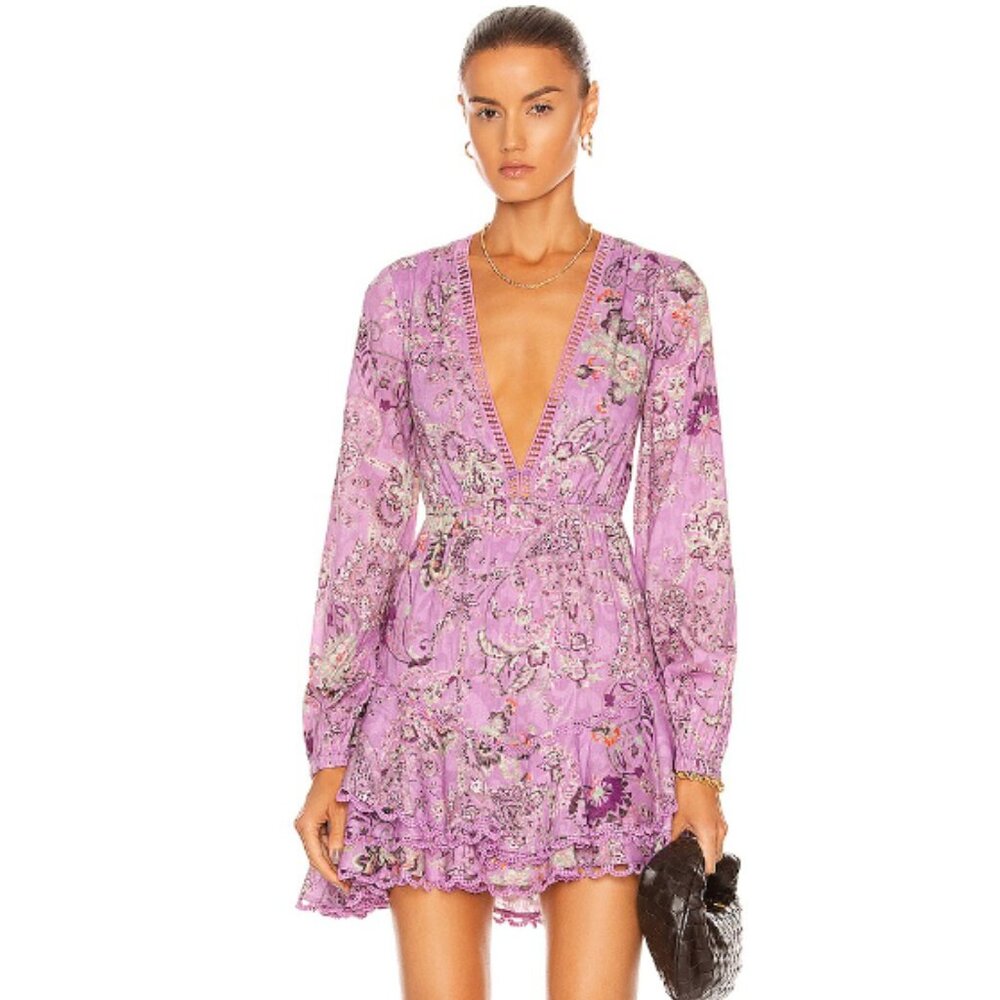 Anthropologie X Hemant and Nandita Mavi Mini Dress  Orchid Small - Picture 8 of 16